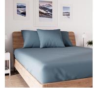 Soleil d'ocre, Jersey Drap Housse, Coton, Bleu, 160x200 cm
