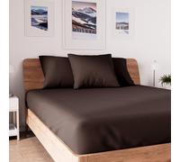 Soleil d'ocre, Jersey Drap Housse, Coton, Marron, 160x200 cm