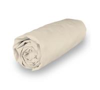 Drap housse en coton 160x200 cm PERCALE ecru, par Soleil d'ocre