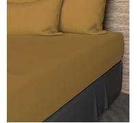 Soleil d'Ocre Drap-housse Coton 57 fils Moutarde 140x190 cm