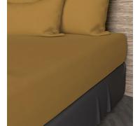 Soleil d'Ocre Drap-housse Coton 57 fils Moutarde 140x190 cm