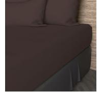 Soleil d'ocre, Drap Housse, Coton 57 Fils, Brun, 200x200 cm