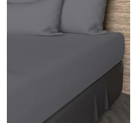 Drap Housse En Coton 57 Fils 90x200 Cm Uni Gris, Par Soleil D'ocre