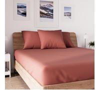 Soleil d'ocre, Jersey Drap Housse, Coton, Rouge, 90x190 cm