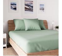 Soleil d'ocre, Jersey Drap Housse, Coton, Vert, 90x190 cm