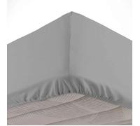 douceur d'intérieur, Drap Housse (140 x 190 cm) Biolina Gris, 100% Coton Bio