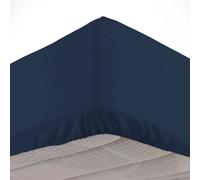 Douceur d'Intérieur Drap-housse Biolina 160 x 200 cm 100% coton bio Bleu nuit