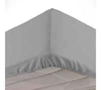 douceur d'intérieur, Drap Housse (160 x 200 cm) Biolina Gris, 100% Coton Bio