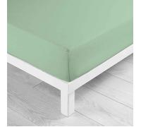 douceur d'intérieur, Drap Housse (160 x 200 cm) Biolina Sauge, 100% Coton Bio