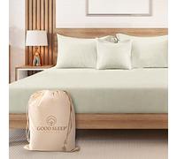 Drap-Housse en Coton égyptien 1000 Fils au Pouce carré pour Matelas Double, Drap-Housse Doux et Confortable pour lit Double de 41 cm de Profondeur, Ivoire