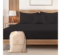 Drap-housse en coton égyptien 1000 fils pour lit double, 41 cm de profondeur, gris foncé