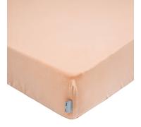 Drap housse en coton jersey uni pêche 60X120
