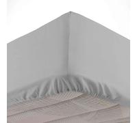 Douceur d'Intérieur Drap housse Linette 140x190 cm 100% coton Gris