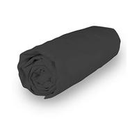 Drap Housse en Coton Percale 140x190 cm Camille Anthracite, par Songe de Camille