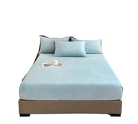 Drap-Housse en Flanelle, Couvre-lit Doux et Confortable, Couleur Unie, Couvre-Matelas Chaud d'hiver, Protection de lit Tissu Velours pour l'automne et l'hiver(Color9,140x200x25cm 1pc)