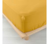 Douceur d'Intérieur – Drap-housse Angelia Jaune – Gaze de coton uni 140 x 190 cm