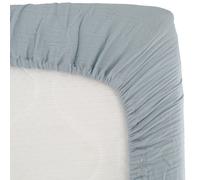 Drap housse en gaze de coton bleu vintage (60 x 120 cm)