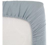 Drap housse en gaze de coton bleu vintage (60 x 120 cm)