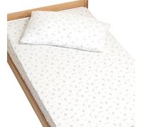 Drap-housse en gaze de coton melody melody, blanc imprimé minimali 90X200