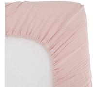 Drap housse en gaze de coton vieux rose (60 x 120 cm)