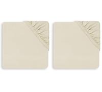 Drap-Housse en Jersey 60 x 120 cm Ivoire (Lot de 2)
