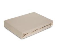 Drap-housse en jersey de coton respirant avec élastique (beige, 90 x 200 + 25 cm)
