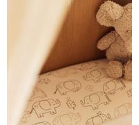Jollein Drap-Housse Jersey - pour Lit Junior - Elephant Tales - 70/75x140/150cm - Drap-Housse en Coton - Certifiée Oeko-TEX