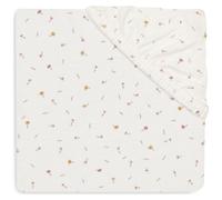 Jollein Drap-housse en jersey - pour lit enfant - Pretty Picnic/Flower Drops - 70/75 x 140/150 cm - drap-housse en coton - certifié OEKO-TEX