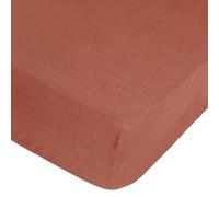 Atmosphera Drap-housse Bonnet 30 cm 100% lin 160 x 200 cm Marron terracotta