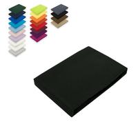 Drap-housse en microfibre avec élastique sur tout le pourtour, 140-160 x 200 cm + 28 cm, noir
