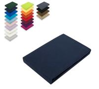 Drap-housse en microfibre avec élastique sur tout le pourtour 90-100 x 200 cm + 28 cm Bleu marine