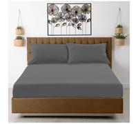 Drap-Housse en Microfibre Respirant, résistant à la décoloration et aux Plis, Coins élastiques, Facile d'entretien pour Matelas et Drap-Housse King Size (25 cm, Gris Anthracite)