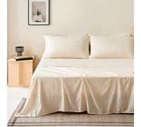 Drap-housse en microfibre super doux de 80 g/m², hypoallergénique, respirant, lavable en machine, résistant aux froissures, non-décolorant, couleur unie, en tissu de polyester, tissage durable, convie