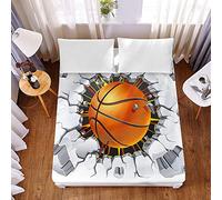 Drap Housse en Microfibre, Treer 3D Impression 30 cm Drap Housse Matelas Epais Protection de Matelas - Antidérapants, Résistant aux Rides, Anti-décoloration (Boule de mur fissure,140x200x30cm)