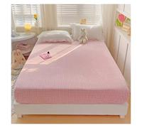 Drap-Housse en Molleton De Corail avec élastique, Couleur Unie, Velours épais, Chaud, Couvre-lit d'hiver, Queen/King, 1 pièce(Fenge,120x200cm 1pc)