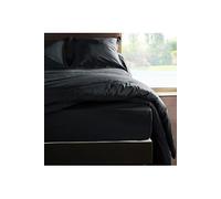 - Drap housse en percale de coton 80 fils 90 x 190 x 30 cm - Noir
