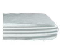 Drap housse en percale de coton Rayé Bleu Ardoise (50 x 83 cm)