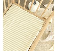 Kadolis - Drap Housse pour Berceau - Percale de Coton Bio Rayé - Doux et Confortable - Certifié Oeko-TEX et GOTS