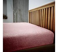 Drap-housse en polaire sherpa, super doux, chaud et confortable - Couleur unie - Rose - King size