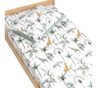 Sevira Kids Drap-housse en satin de coton Vert de gris 90x200 cm - Vert de gris - 90x200 cm Made in France