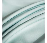 Drap-Housse en Soie de mûrier Naturel aux Quatre Coins avec Bande élastique, Drap-Housse de Couleur Unie, Bleu Ciel, 140 x 200 x 25 cm