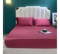 Drap-housse en soie de mûrier naturelle, drap de lit en soie véritable couleur unie, housse de matelas, taille simple double king size, drap avec bande élastique