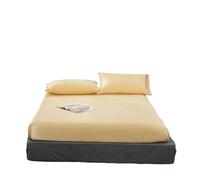 Drap-Housse en Soie Drap-Housse en Satin de Soie for lit Queen/King Size, Parure Chaude, Housse Protection for Matelas, Ultra Douce(Color 4,198X203X30CM)
