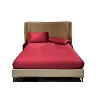 Drap-Housse en Soie Drap-Housse en Soie de mûrier, Housse Matelas, draps lit for Queen et King Size(Color 12,King 198x203x35cm)