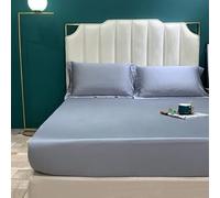 Drap-housse en soie naturelle de mûrier - Couleur unie - Housse de matelas en soie véritable - Pour lit simple, double, king size - Avec bande élastique
