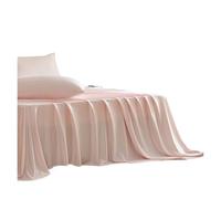Drap-Housse en Soie Parure de lit en Soie 4/6 pièces, Ensemble literie Ultra Doux et Soyeux, draps-Housses taies d'oreiller for Double, King Size Queen(Color 4,Single Size 4pcs)