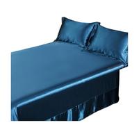 Drap-Housse en Soie Parure de lit en Soie, Drap-Housse, Drap Plat, taie d'oreiller, Double, Queen Size, King, Soyeux(Color 3,Full Size 4pcs)