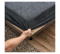 Drap-Housse en Tissu Velours Extensible uni 9 Couleurs, Couvre-lit élastique Doux, Housse de Matelas, protège-Linge lit, Drap-Housse(Color 2,180X220X25CM)