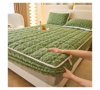 Drap-Housse en Velours Doux for Un Sommeil Luxueux, Literie Élastique Tout Autour avec Motif Losange, Cadeau De Décoration for Appartements Et Dortoirs(Green,150 * 200cm)