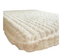 Drap-housse en velours laiteux, housse de matelas en fausse fourrure de lapin, housse de couette respirante à carreaux, couvre-lit en flanelle douce (200 x 150 cm) (C, B)